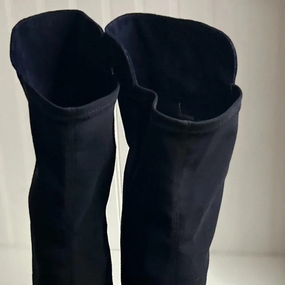 Stuart Weitzman Suede Boots in Black & Blue Color Size 9